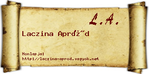 Laczina Apród névjegykártya